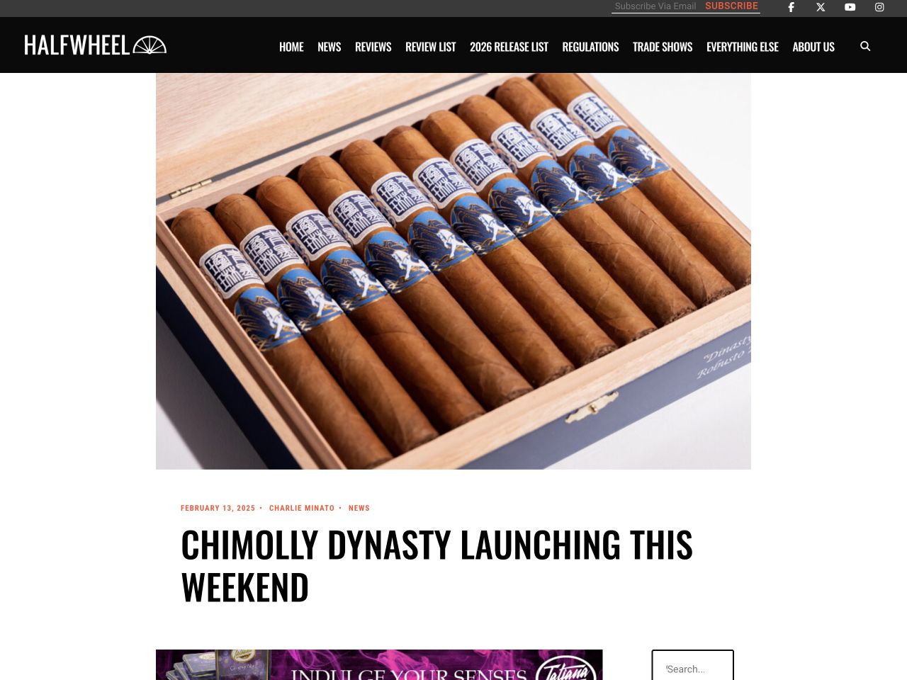 First screen of the halfwheel article, including the publication header and article title